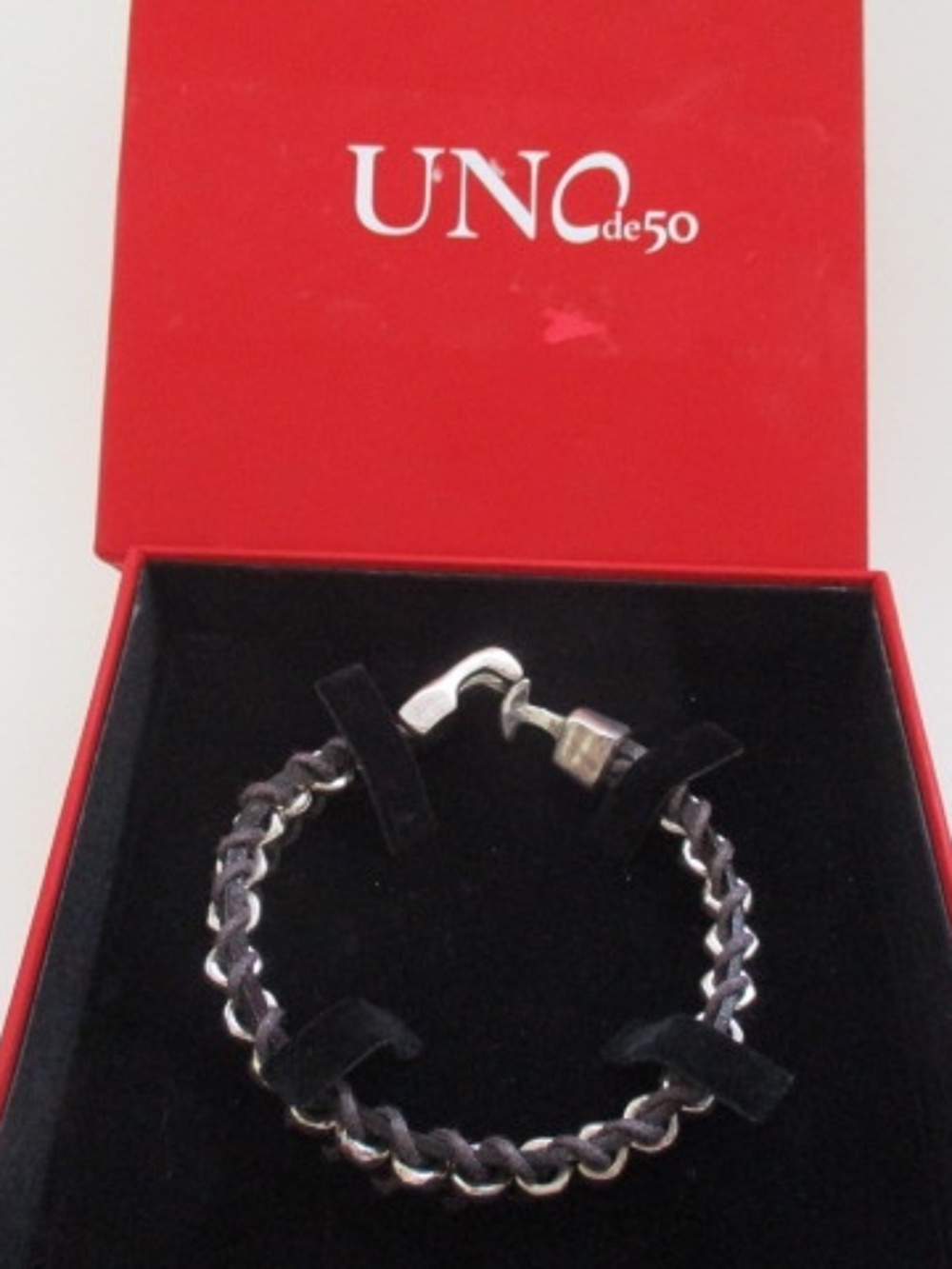 UNO DE 50 - Leather links bracelet